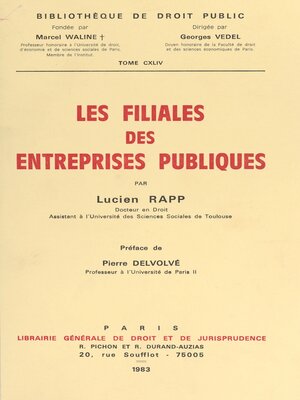 cover image of Les filiales des entreprises publiques